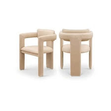 Brenda Tan Vegan Leather Dining Chair, Set of 2