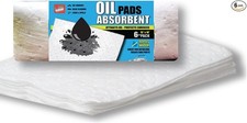 Oil Only Absorbent Pads - for Bilges, Boats, Vehicles and Tools - 6 Pack, W