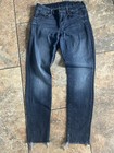 MOTHER BLUE JEANS LOOKER ANKLE FRAY CROP SKINNY RAW HEM 27 FILM AT 11 — photo 1