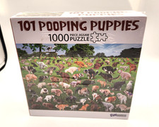 Novelty Jigsaw Puzzle 101 Pooping Puppies Dogs 1000 Piece Brand New SEALED