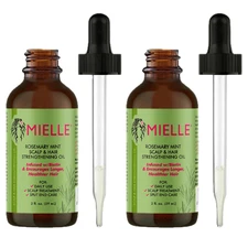MIELLE Organics Rosemary Mint Scalp & Hair Strengthening Oil 2oz / 59 ML 2-Pack