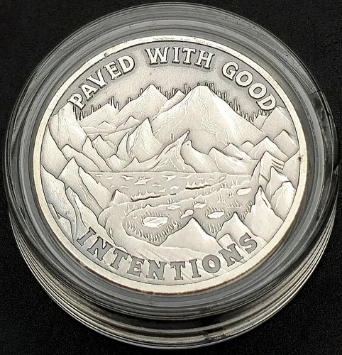 Reckless Metals 1 Oz .999 Gunmetal Silver 'Paved With Good Intentions' Rolo