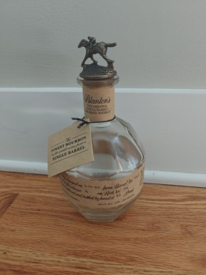 Blanton's Single Barrel Kentucky Bourbon Whiskey bottles empty. 