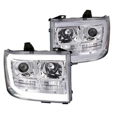 Fits 2007-2013 Gmc Sierra 1500 2500hd 3500hd Led Strip Tube Projector Headlights