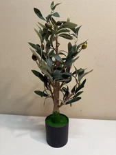 2FT LED Artificial Fake Olive Tree Lighted Potted Plant Home Decor Stable Base