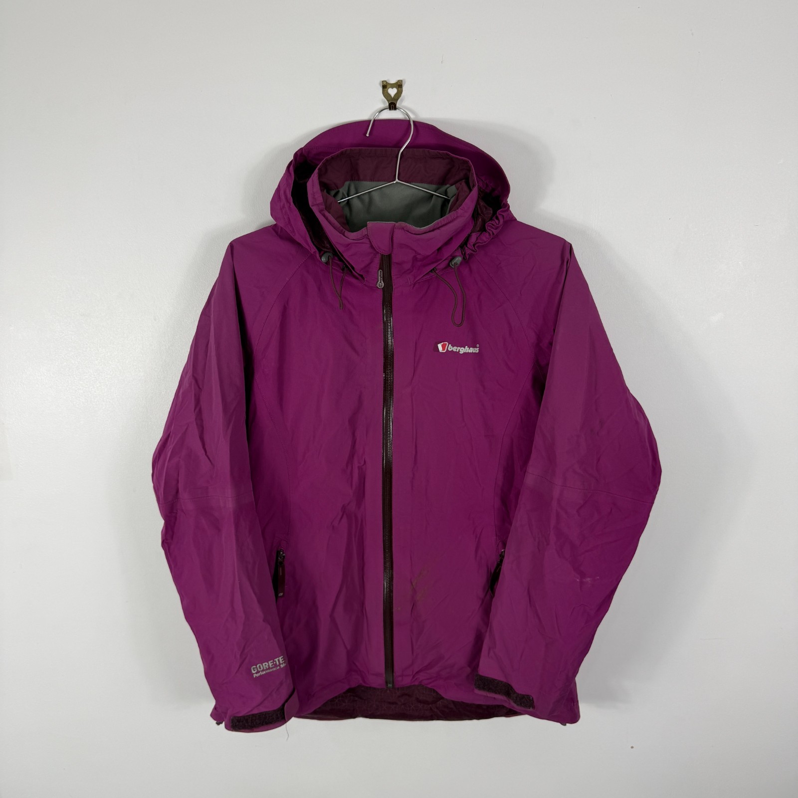 Women's Vintage Berghaus Magenta Pink Gore-Tex Size 12 Hooded Waterproof Jacket