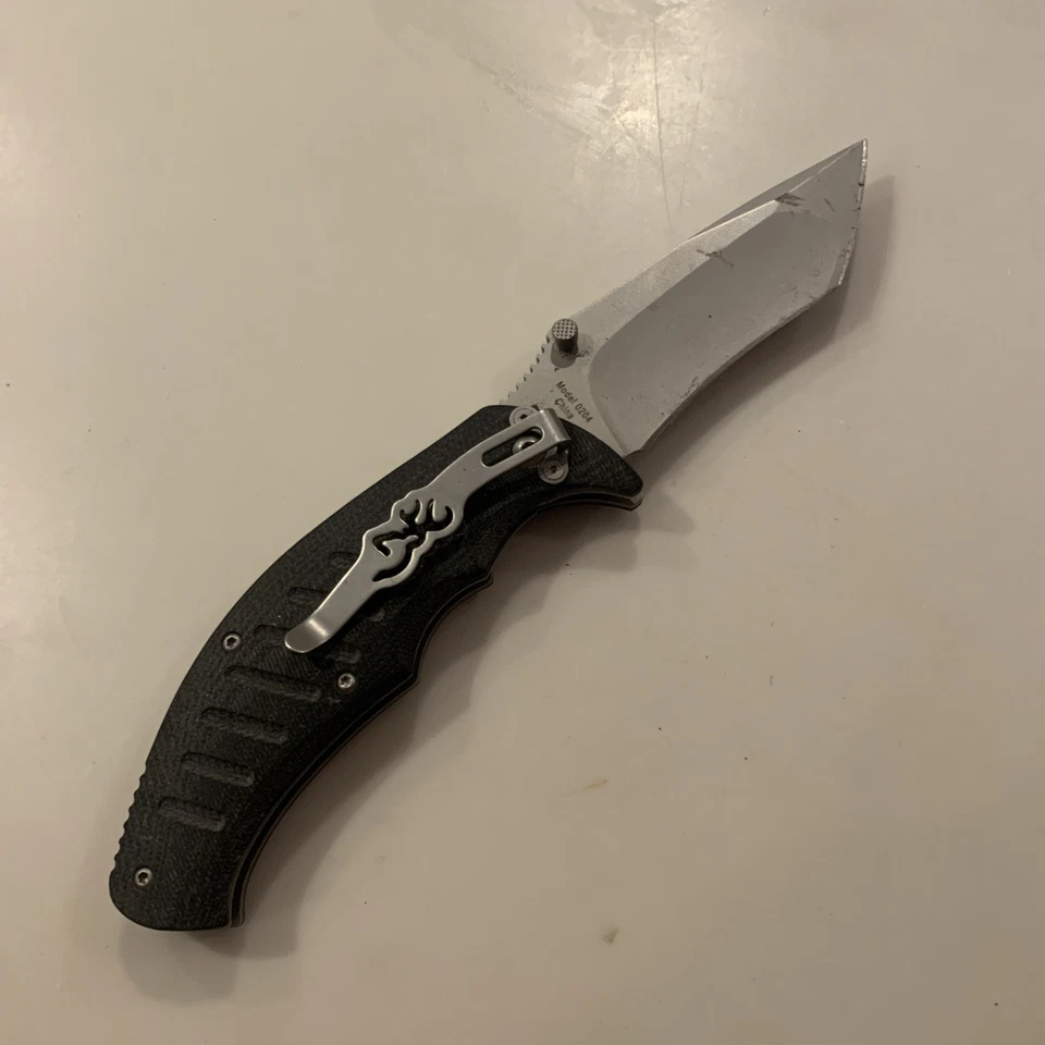 Browning Tactical Tanto G10 Handle Folder Knife Black Label Model 0204 - Image 3 of 4