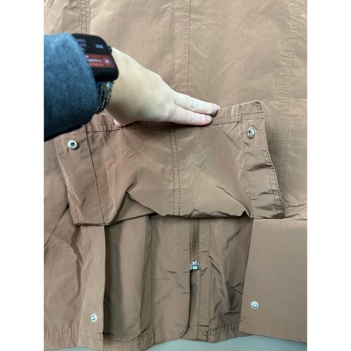 Chaqueta cortavientos J. Jill marrón oculta con cremallera con cuello bolsillos talla grande alta - Imagen 5 de 8