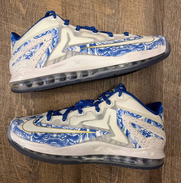 Nike Max LeBron 11 XI Low Ch Pack China Blue Size 10.5 Sneakers w Box 683253-144 thumbnail 3