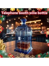 Vintage Police Box Whiskey Decanter 12.5oz - Christmas Gifts for Whiskey Lovers