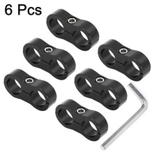 6pcs Black AN10 19mm Hose Separator Clamp Fitting Adapter with Wrench for Car