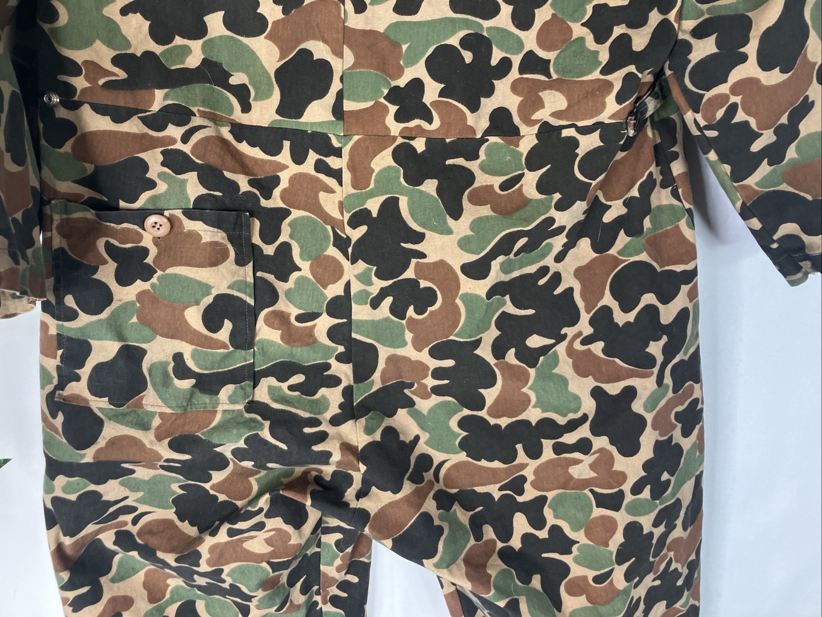 Vintage Kmart Camouflage Hunting Coveralls Duck Camo Mens Large Unlined