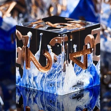 AUSTOR 7-Die DND Dice Set Sharp Edge Resin Dice Handmade Polyhedral Dice for