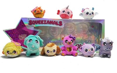 Squeezamals Gleam Collection 10Piece Diamond Stuffed Animals
