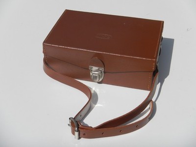 Vintage ROWI Hard Leather Camera Gear Case w/ Strap