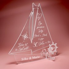 Gift Beaded Wedding Personalised Ship Acrylic 30 Years Wedding Anniversary Decoration