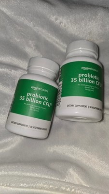 2 Pack Amazon Basics Probiotic 35 Billion CFU Dietary Supplement Exp 05/27