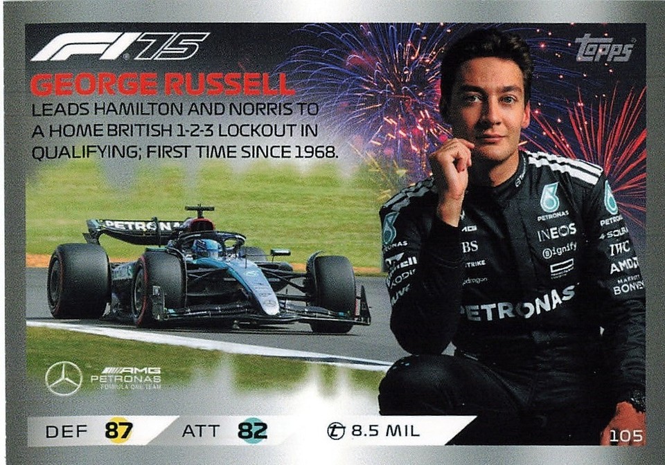 Topps F1 Turbo Attax 2025 George Russell #105 for sale | eBay