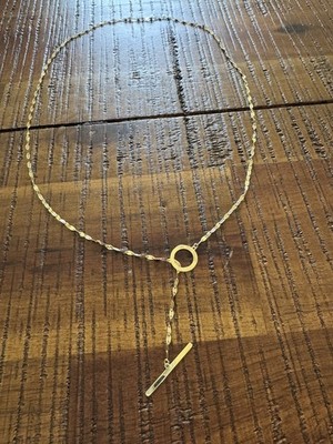 Shiny 14kt Italy Gold, Golden Clef Arezzo 1758 AR Toggle Necklace