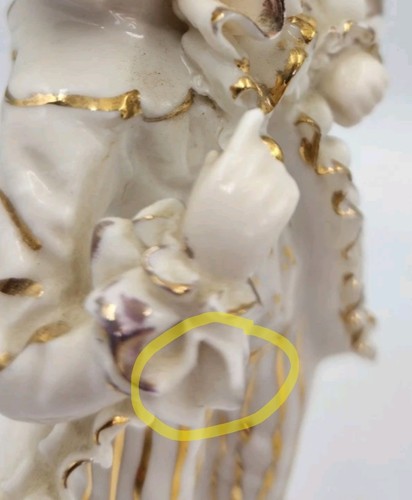 Viktorianisches Weißgold Spitzenpaar mit Nymphensittich Vögeln Vintage Japan Relco LESEN - Bild 16 von 16