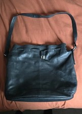 Lakeland Large Black Leather Slouchy Tote Handbag, Excellent Condition