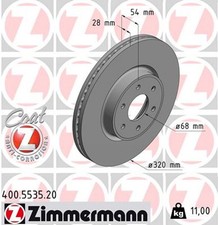 2x ZIMMERMANN Bremsscheibe COAT Z 400.5535.20 für MERCEDES KLASSE 470 220 210 up