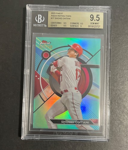 2023 Topps Finest  Aqua Refractor /199 Shohei Ohtani #17 BGS 9.5 