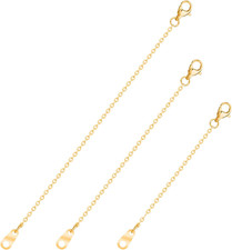 3PCS Gold Necklace Extender Gold Chain Extenders for Necklaces Delicate Necklace