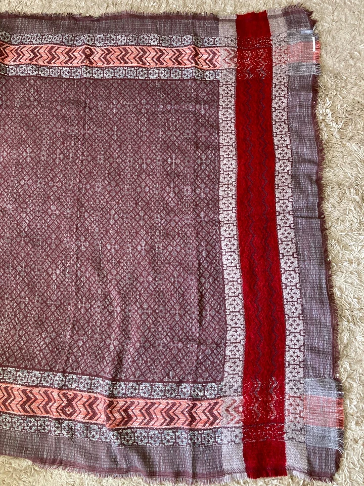 Stylish Dekorativ Damen XXL Strick Woll Schal Tuch ROT Töne extrem Weich Viskose - Bild 4 von 4