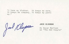 JACK KLUGMAN - TYPED QUOTATION SIGNED