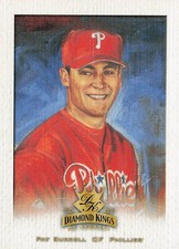 2002 Donruss Diamond Kings Pat Burrell Sample Gold Logo Front Silver Stamp Back