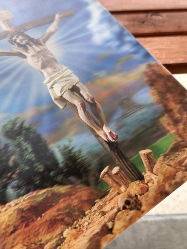 Lenticular 3D Christ Crucifixion Dai Nippon Religious Emdurgraph Print Motion - Picture 4 of 9