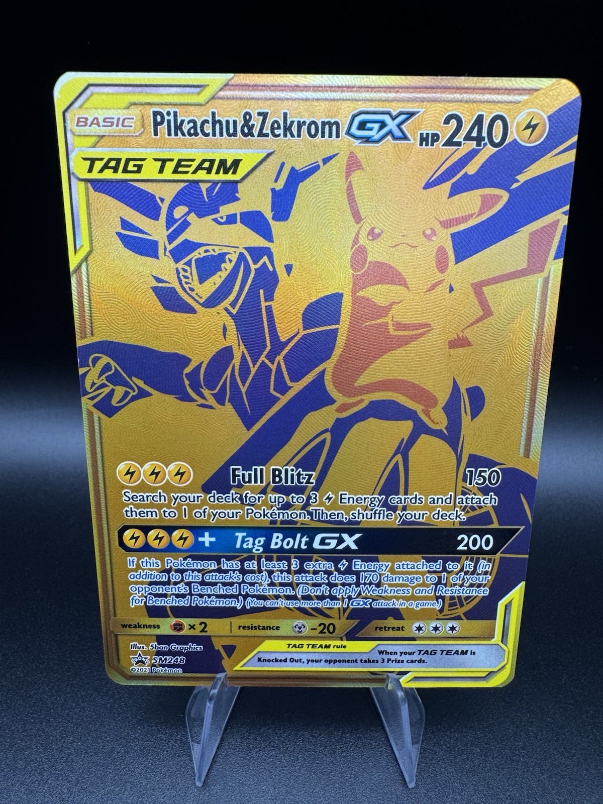 Pikachu & Zekrom GX SM248 Tag Team Pokemon Black Star Promo Near Mint