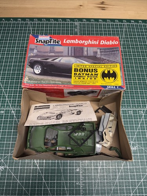 #ad 1:32 Monogram Snap Tire Lamborghini Diablo Model Kit Partial Build $29.99