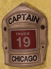 CHICAGO FIRE DEPARTMENT  CAPTAIN  TRUCK 19   FIREMAN FIREFIGHTER HELMET FRONT — photo 1