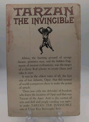 Vtg 1960's Paperback Tarzan The Invincible By Edgar Rice Burroughs *Buy 2 Get 1* - Picture 2 of 3