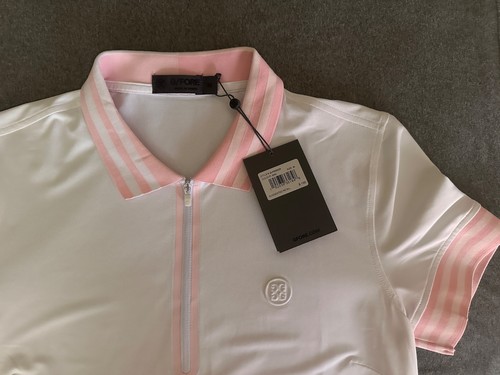 NWT Women's G/Fore Short Sleeve Logo Golf Top Size M Color Snow GLP000023 $130 - Picture 4 of 7