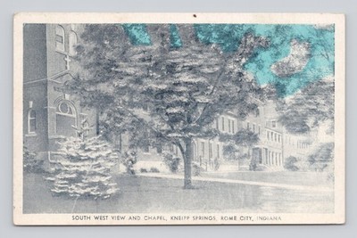 Eagle Blue-Sky Postcard Rome City, IN-Indiana, Kneipp Springs Chapel ~ Unposted