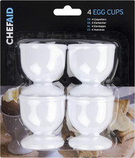 Image of White Plastic Egg Cups, Set of 4