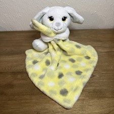 Little Beginnings White Puppy Dog Plush Lovey Yellow Gray Security Blanket Baby