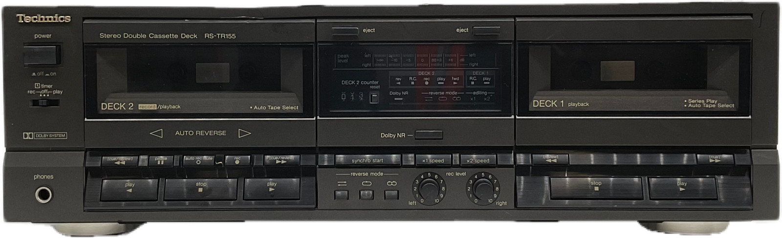 Panasonic RS-TR155 Stereo Double Cassette Deck Player Recorder RCA