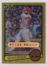 2017 Panini Donruss Retro 1983 Gold Press Proof 48/99 Matt Carpenter #RV-34 e6p