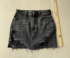 PACSUN Los Angeles black distressed jean skirt size 25