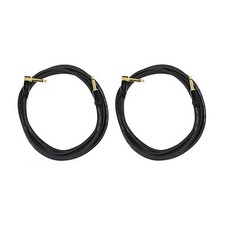 Audio2000's E28125P2 25Ft 1/4" TS Right Angle To 1/4" TS Cable 2 Pack 
