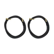 Audio2000's E28125P2 25Ft 1/4" TS Right Angle To 1/4" TS Cable (2 Pack)