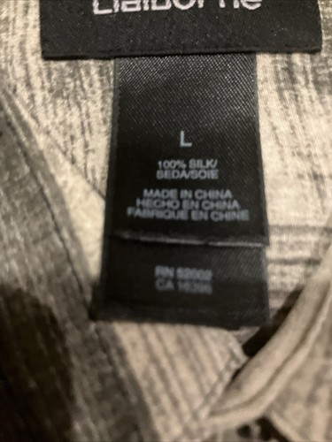 Claiborne Shirt Mens Large Abstract Hawaiian Silk Short Sleeve Serengeti Trek - Picture 5 of 15