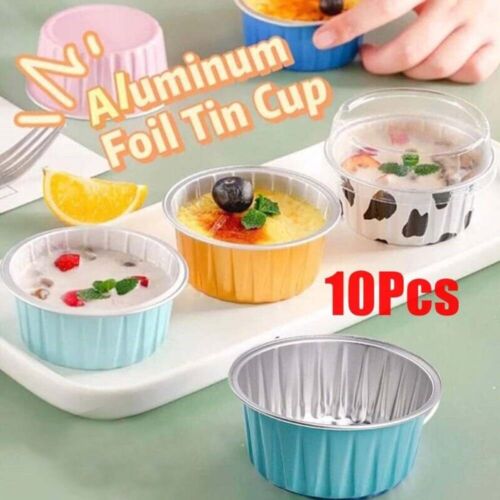 Cups Cake Pan aluminium tarte casseroles muffin boîtes film tasse pudding maison cuisine à faire soi-même - Photo 1/27