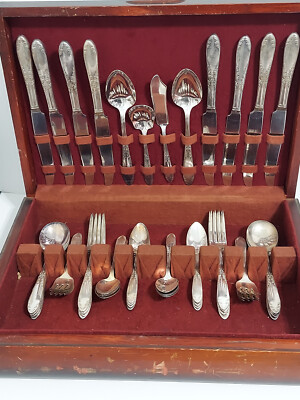  KING EDWARD by National Silverplate - 52 Pc Silver Plate Flatware Set Serves 8