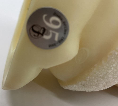 FENTON burmesische Kunst Glas kniende SANTA Figur 7" x 3-1/2" SIGNIERT und Etikett  - Bild 9 von 10