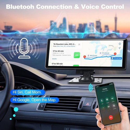 10,26" Touchscreen 4K Dash Cam GPS Tragbar Kabellos Apple CarPlay Android BT - Bild 8 von 11